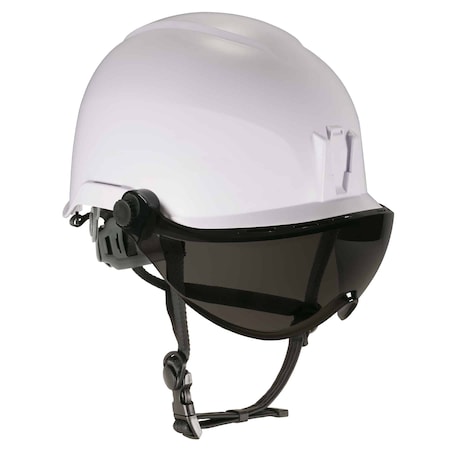 Ergodyne Anti-Fog Smoke Lens White Class E Safety Helmet with Visor 8974V